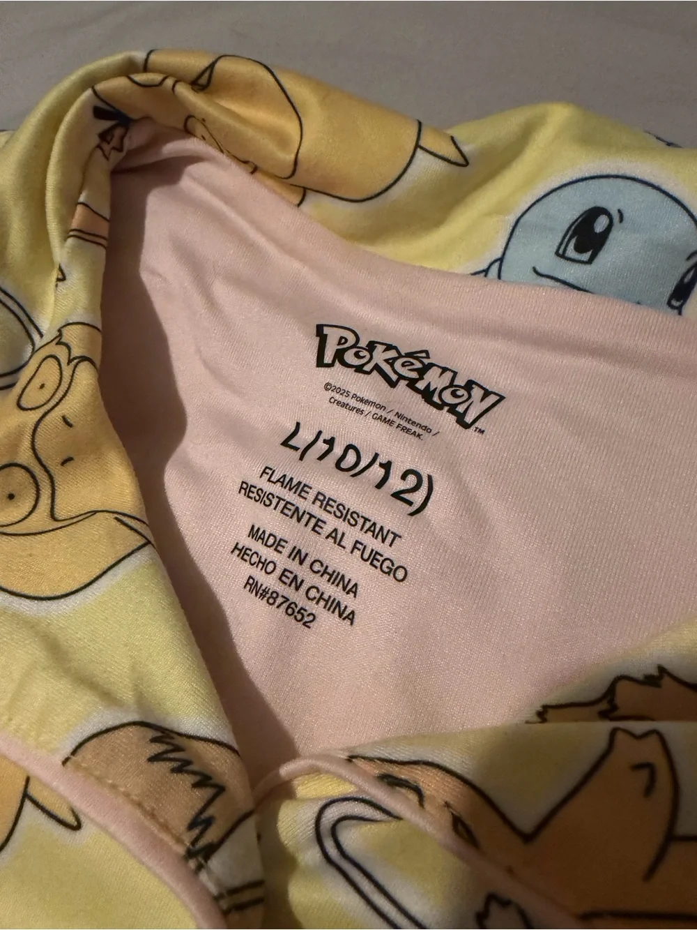 Pokemon Yellow Girls Pajama Set